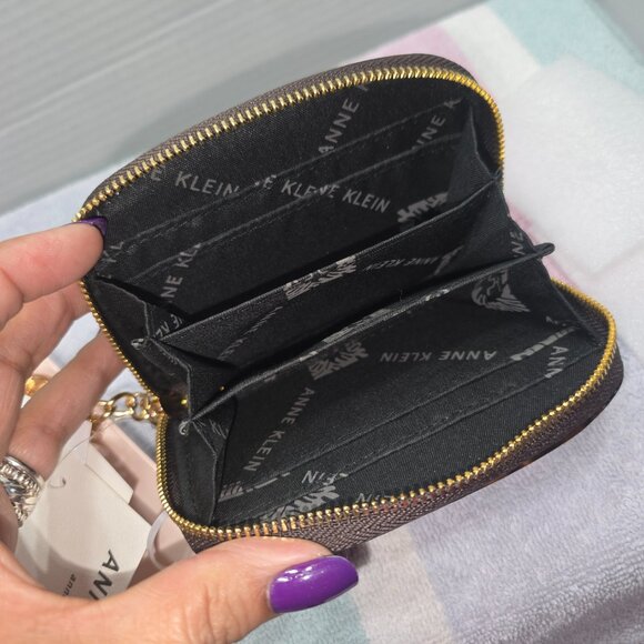 Anne Klein Tortoise Card Case w/Charms, Flat Wristlet and Key Chain - Picture 5 of 11